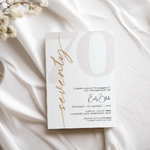 Minimalista 70.ª invitación a la fiesta de cumplea