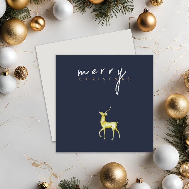 Minimalista acuarela reno Feliz Navidad (Subido por el creador)