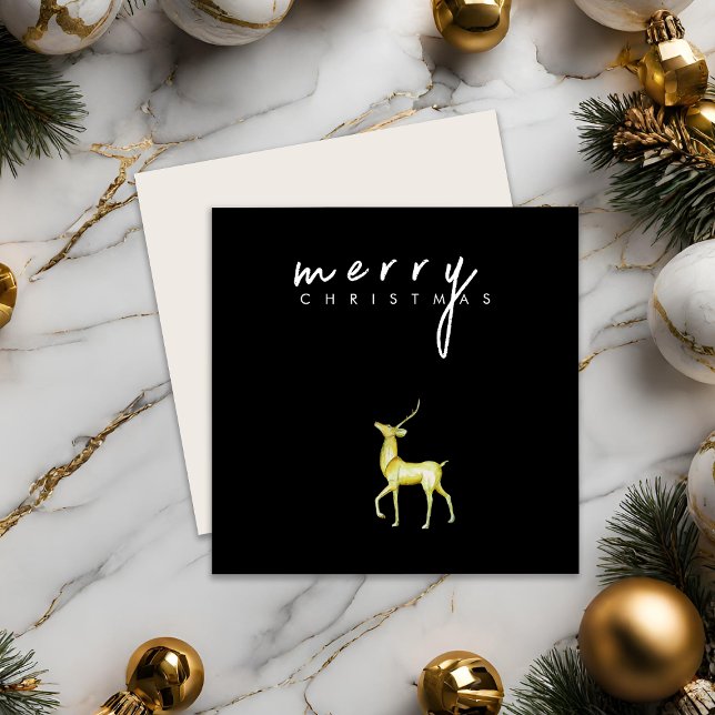 Minimalista acuarela reno Feliz Navidad (Subido por el creador)