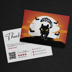 Minimalista agradecimiento de Halloween con gato n