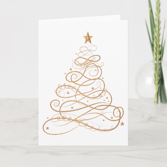 Minimalista árbol de navidad de filigrí metálico d (Anverso)