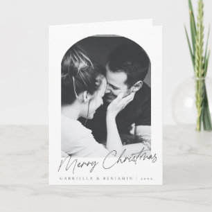 Minimalista Arco Dos Foto Navidad Carta Plegada