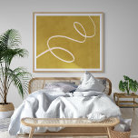 Minimalista arte abstracto moderno en oro amarillo<br><div class="desc">Este poster de arte mural único presenta un diseño de arte abstracto moderno minimalista en amarillo anaranjado.</div>