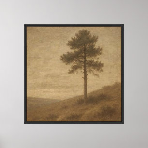 Minimalista Arte Rústico de Colinas de Árbol Lone