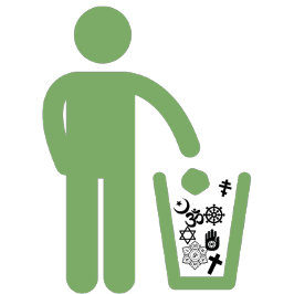 Minimalista ateo destruye camiseta verde religiosa