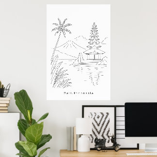 Minimalista Bali Indonesia Impresión de Arte de Lí