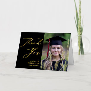 Minimalista Black Elegant Script GRAD Gracias