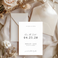 Minimalista blanco negro moderno salva la tarjeta 