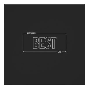 Minimalista blanco vive tu mejor Poster brillante 