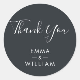 Minimalista blanco y negro Gracias Pegatina