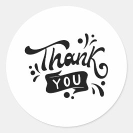 Minimalista blanco y negro Gracias Pegatina
