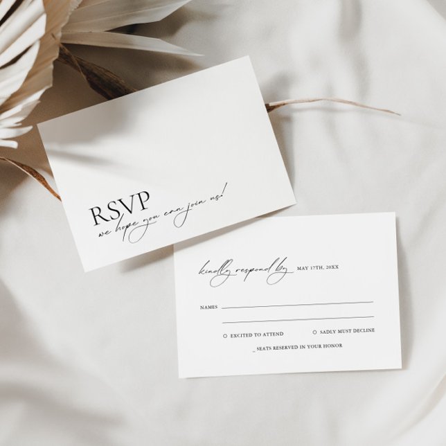 Minimalista caligrafía moderna elegante Boda RSVP (Subido por el creador)
