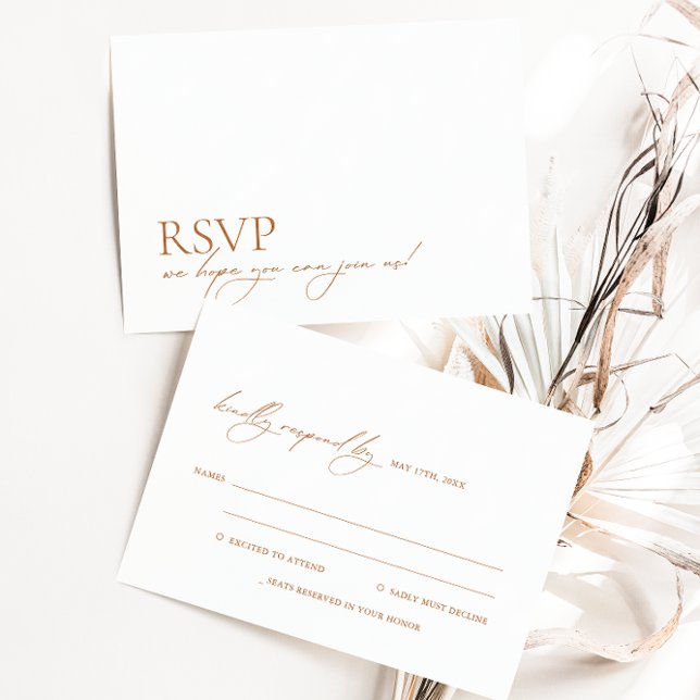 Minimalista caligrafía moderna elegante Boda RSVP (Subido por el creador)