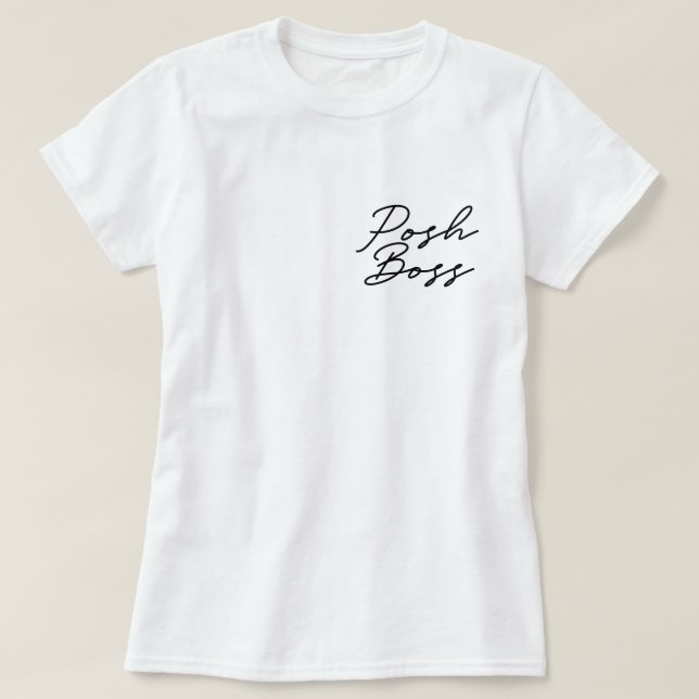 Minimalista camiseta blanca del jefe (Diseño del anverso)