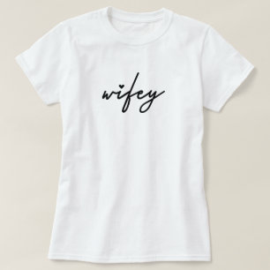 Minimalista camiseta Wifey nupcial 