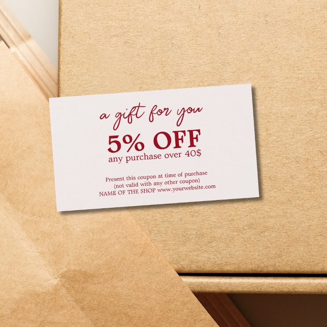 Minimalista Cherry Old White Bold Coupon (Subido por el creador)