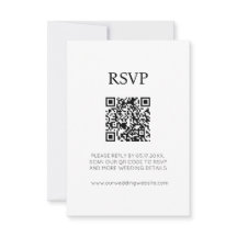 Minimalista Chic Tarjeta de RSVP de Boda en Blanco