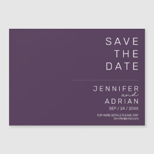 Minimalista ciruela morado horizontal Salva la fec