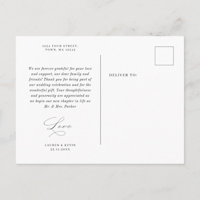 Minimalista clásico simple postal (Reverso)