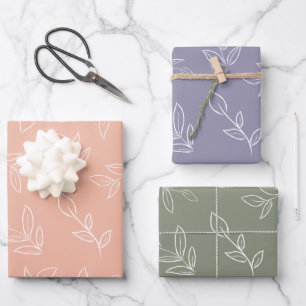Minimalista conjunto de hojas elegantes de 3