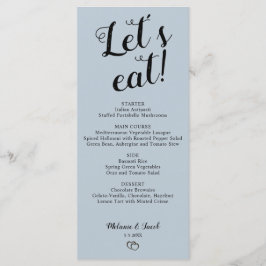 Minimalista Dusty Blue Let's Eat Menu