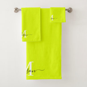 Minimalista elegante Chartreuse amarillo monograma