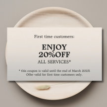 Minimalista elegante Cupón de Belleza Faux Silver