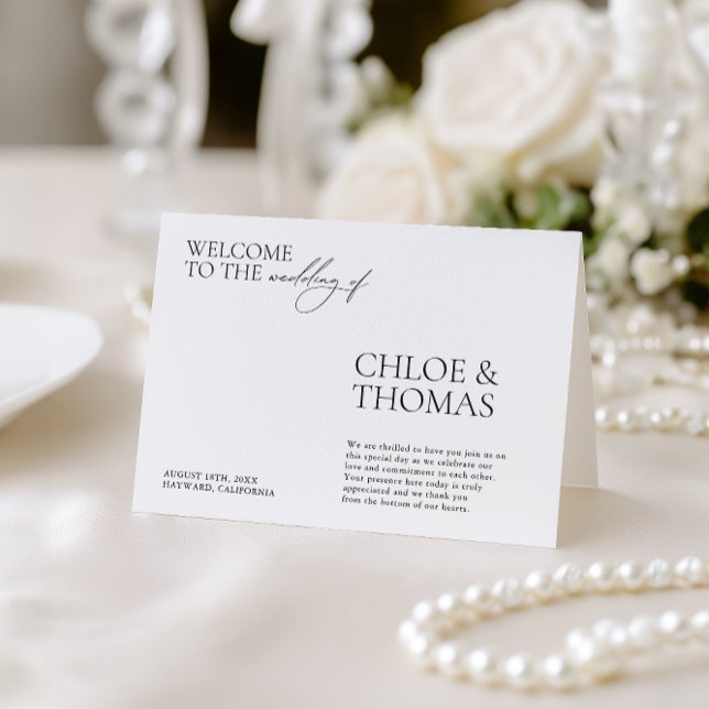 Minimalista elegante programa de ceremonias de Bod (Minimalist Elegant Modern Wedding Ceremony Program)