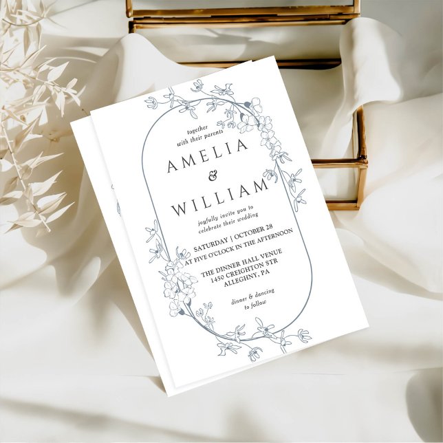 Minimalista estilo floral elegante Invitación a la (Subido por el creador)