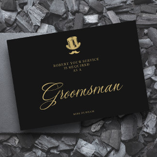 Minimalista falso Golden Groomsman Boda de lujo