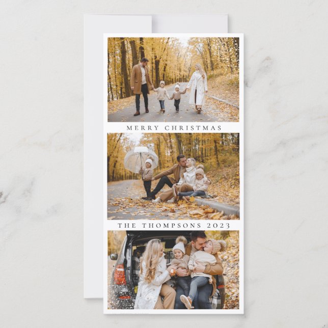 Minimalista Feliz Navidad 3 fotos modernas (Anverso)