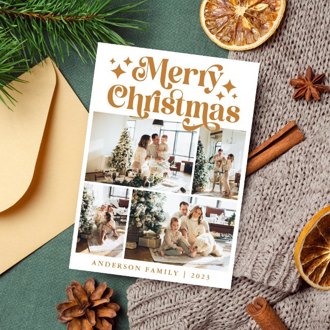 Minimalista Feliz Navidad 4 foto retro amarillo (Subido por el creador)