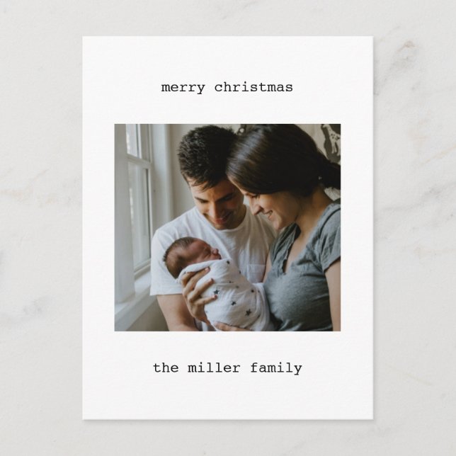 Minimalista Feliz Navidad con foto (Anverso)