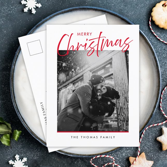 Minimalista Feliz Navidad Simple Foto Roja (Subido por el creador)