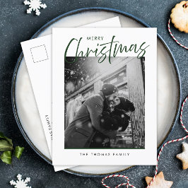 Minimalista Feliz Navidad Simple Foto Verde