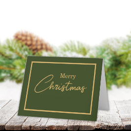 Minimalista Feliz Navidad Verde y Oro