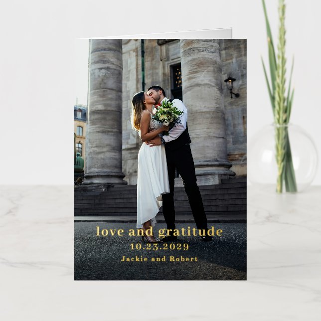 Minimalista Foto de Boda Agradecimiento Moderno (Anverso)