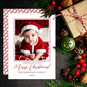 Minimalista Foto en Rojo y Blanco Feliz Navidad
