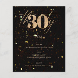 Minimalista Gold 30th Budget Birthday Party Menú
