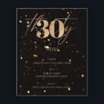 Minimalista Gold 30th Budget Birthday Party Menú<br><div class="desc">Minimalista menú fiesta de 30 años con imitación de oro treinta y moderno tipo de letra. Pareja con las invitaciones de cumpleaños número 30.</div>