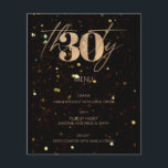 Minimalista Gold 30th Budget Birthday Party Menú<br><div class="desc">Minimalista menú fiesta de 30 años con imitación de oro treinta y moderno tipo de letra. Pareja con las invitaciones de cumpleaños número 30.</div>