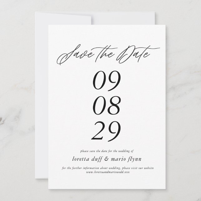 Minimalista Guardar la invitación de fecha (Anverso)