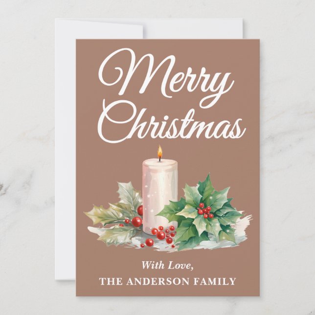 Minimalista guión Feliz Navidad Mocha Mousse (Anverso)