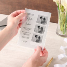 Minimalista guión tira foto boda