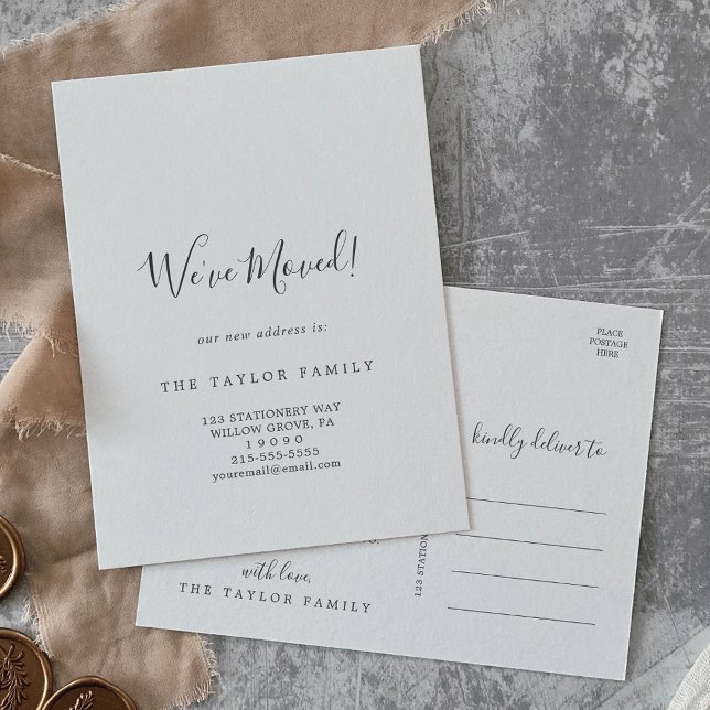 Minimalista Hemos movido la postal impresa (Subido por el creador)