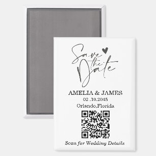 Minimalista imán de QR en negro y blanco para Save