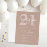 Minimalista invitación a fiesta de cumpleaños 21<br><div class="desc">Esta minimalista tipografía de la invitación a la fiesta de cumpleaños 21 es perfecta para una fiesta de cumpleaños moderna. El diseño es sencillo y cuenta con una tipografía clásica de estilo moderno. Personalizable en cualquier color. Mantenga el diseño minimalista y elegante, tal como está, o lo personalice añadiendo sus...</div>