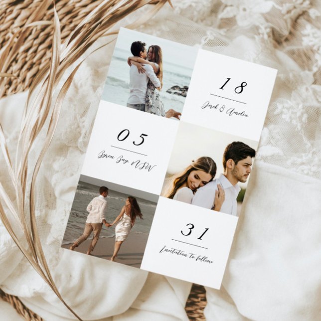 Minimalista invitación a la boda con fotos moderna (Subido por el creador)
