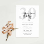Minimalista invitación a la fiesta de cumpleaños 3<br><div class="desc">Esta minimalista tipografía, invitación a la fiesta de cumpleaños número 30, es perfecta para una fiesta de cumpleaños moderna. El diseño es sencillo y presenta una tipografía minimalista clásica en blanco y negro con un toque moderno. Personalizable en cualquier color. Mantenga el diseño minimalista y elegante, tal como está, o...</div>