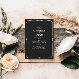 Minimalista | Invitación de Todos Negros En Una Bo